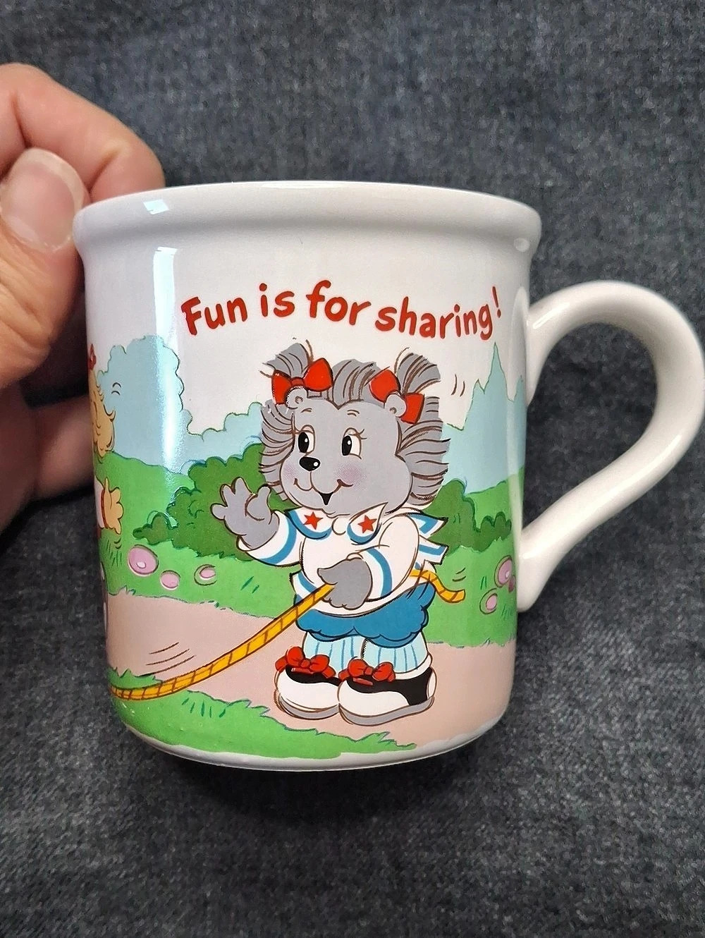 American Greetings The Get Along Gang Stoneware Mug White & Green